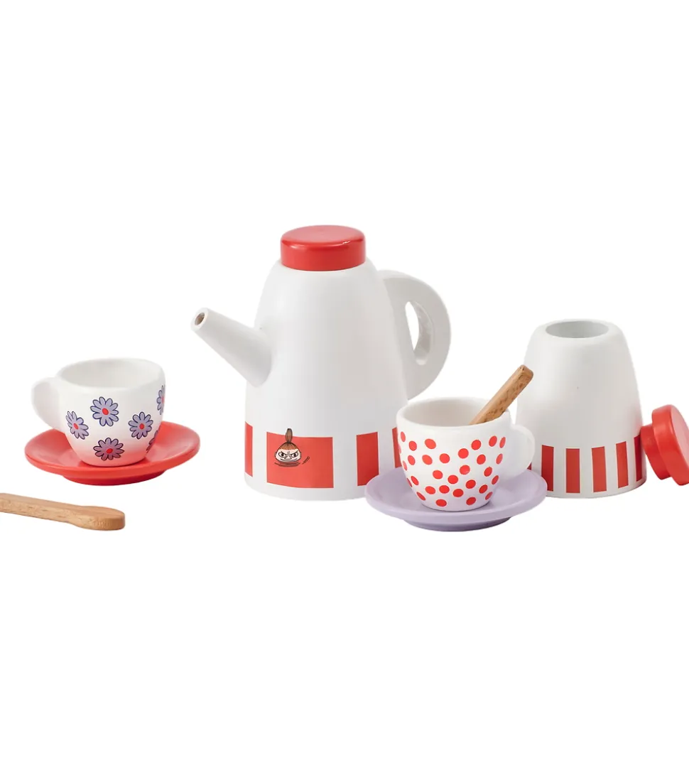 Kids Concept Kaffestel - Træ - Hvid/Rød m. Mumitrolde