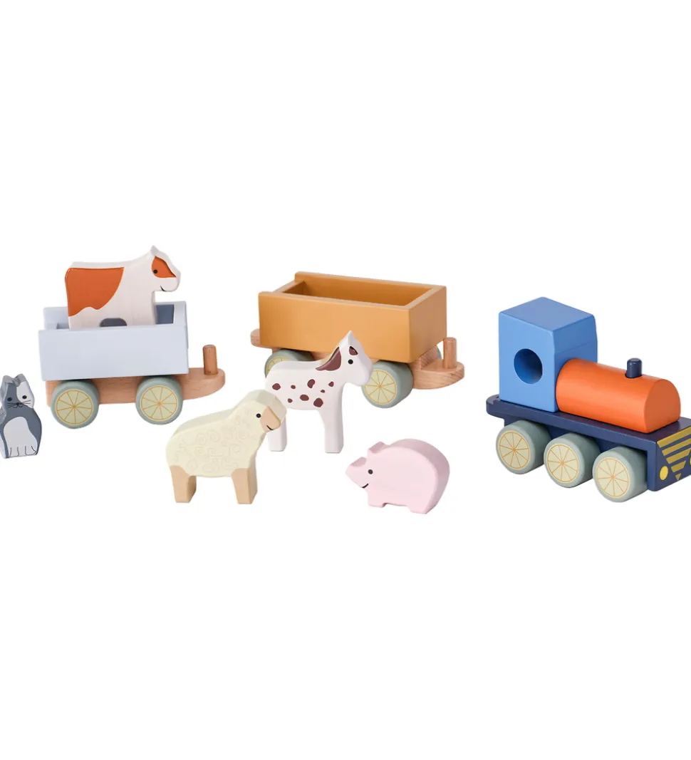 Kids Concept Tog m. Dyr - 40 cm - Træ