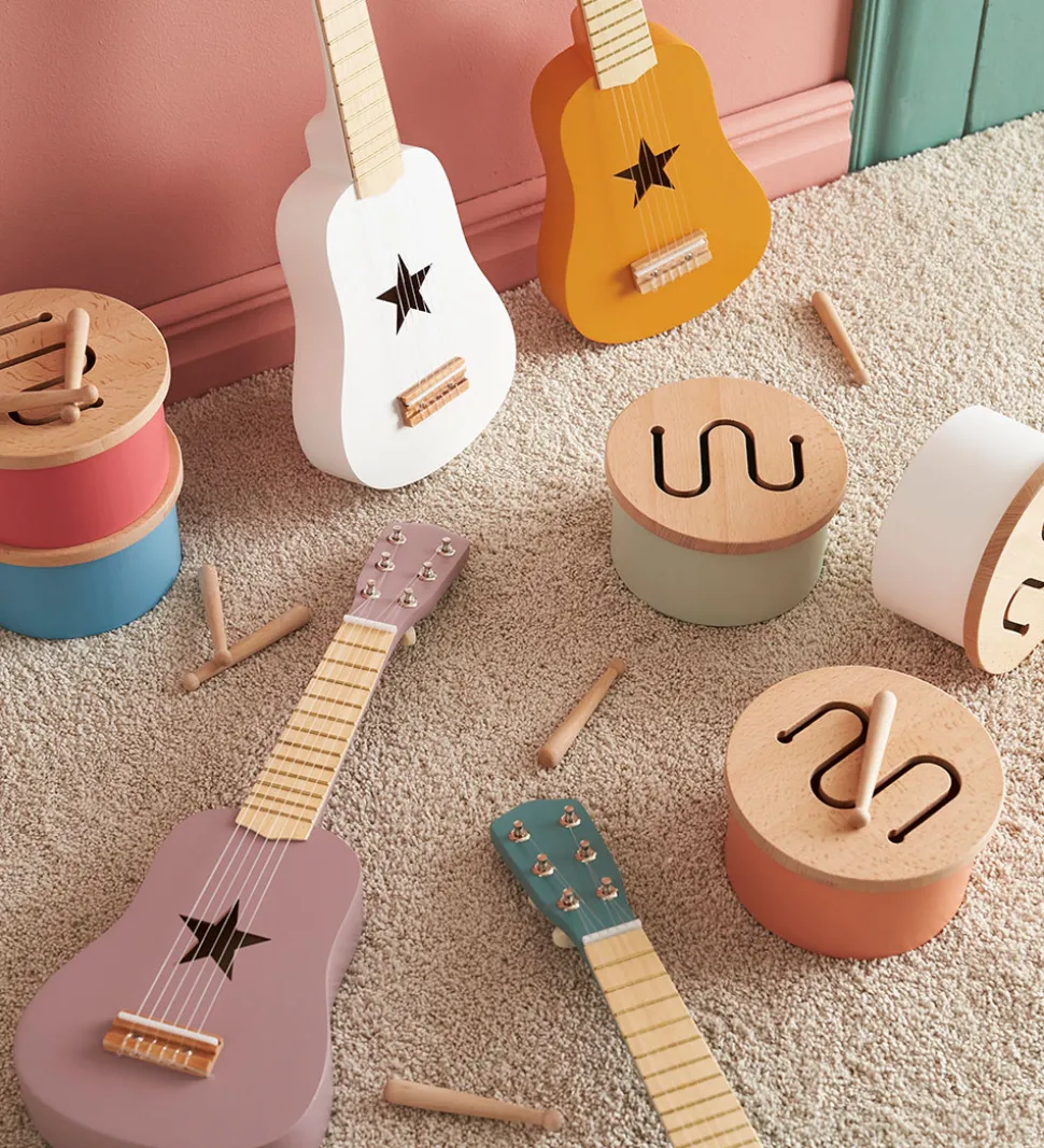 Kids Concept Trælegetøj - Tromme Mini - 16,5 x 9 cm - Hvid