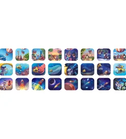 Kidywolf Lommelygte m. Historier - Kidyslide - Blå