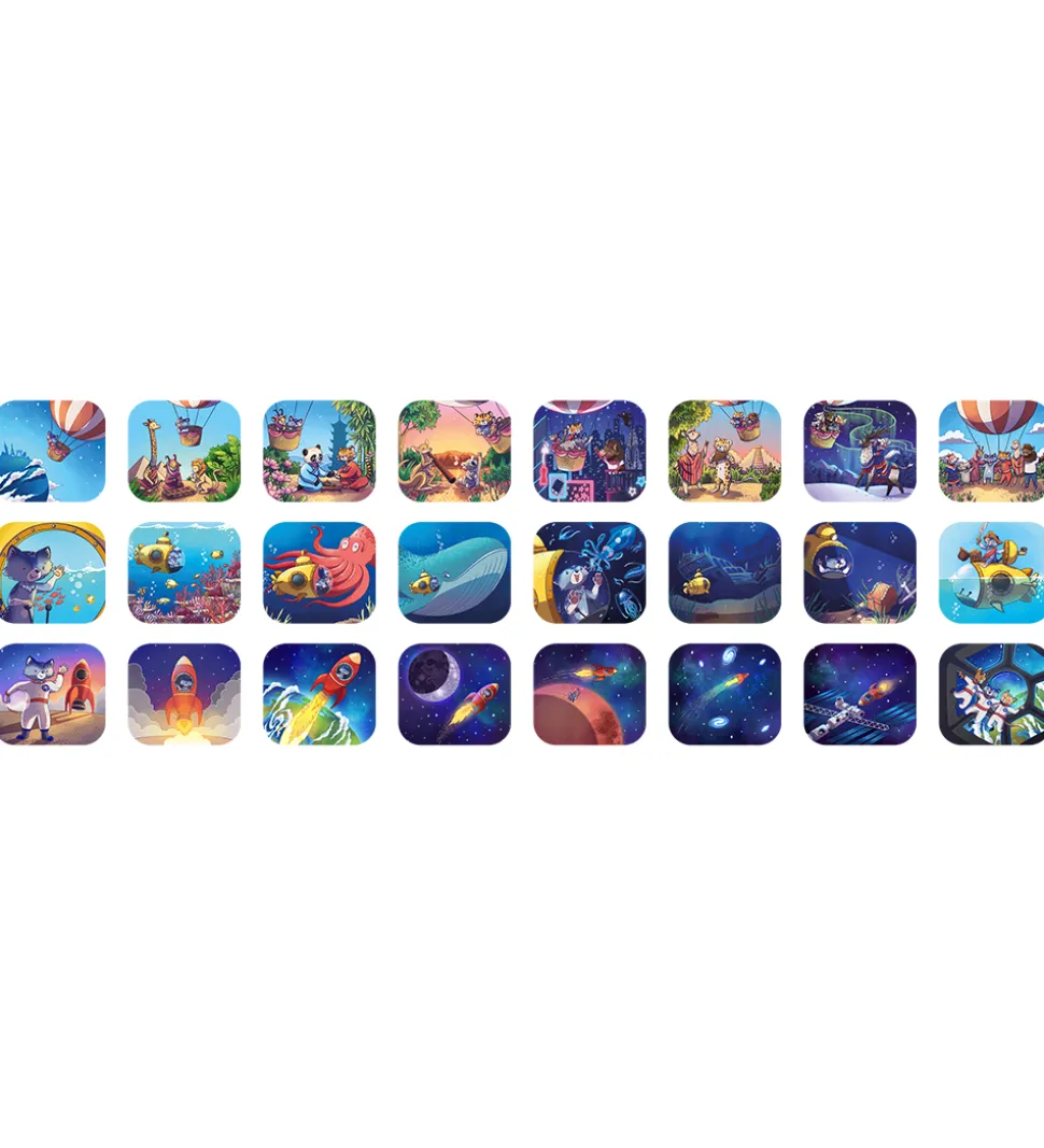 Kidywolf Lommelygte m. Historier - Kidyslide - Blå