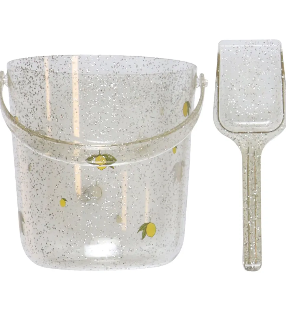 Konges Sløjd Strandsæt - Spand/Skovl - Glitter - Citron