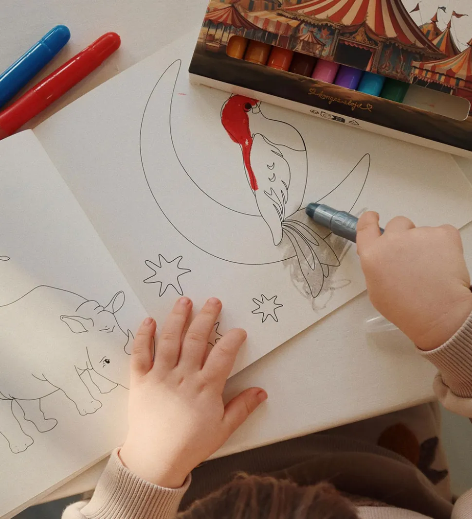 Konges Sløjd Tegneblok m. Farver - 10 stk. - Cirkus