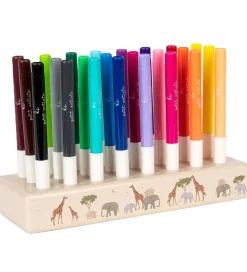 Konges Sløjd Tuscher i Træklods - 24 stk. - Safari