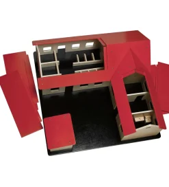 Krea Bondegård - Træ - 60x60 cm - Natur/Rød