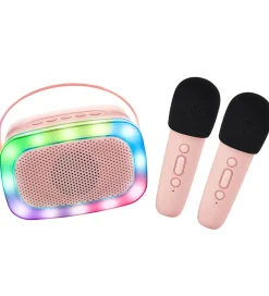 Lalarma Højtaler m. 2 Mikrofoner - Trådløs - Karaoke - Rose