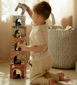 Little Dutch Stablekasser m. 6 Biler - Træ - Multi