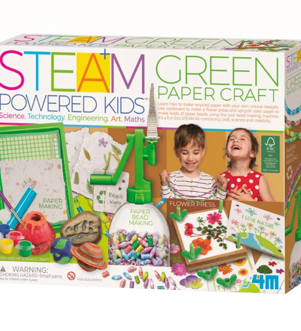 4M Genbrugspapir Sæt - STEAM Powered Kids - Green Paper Craft