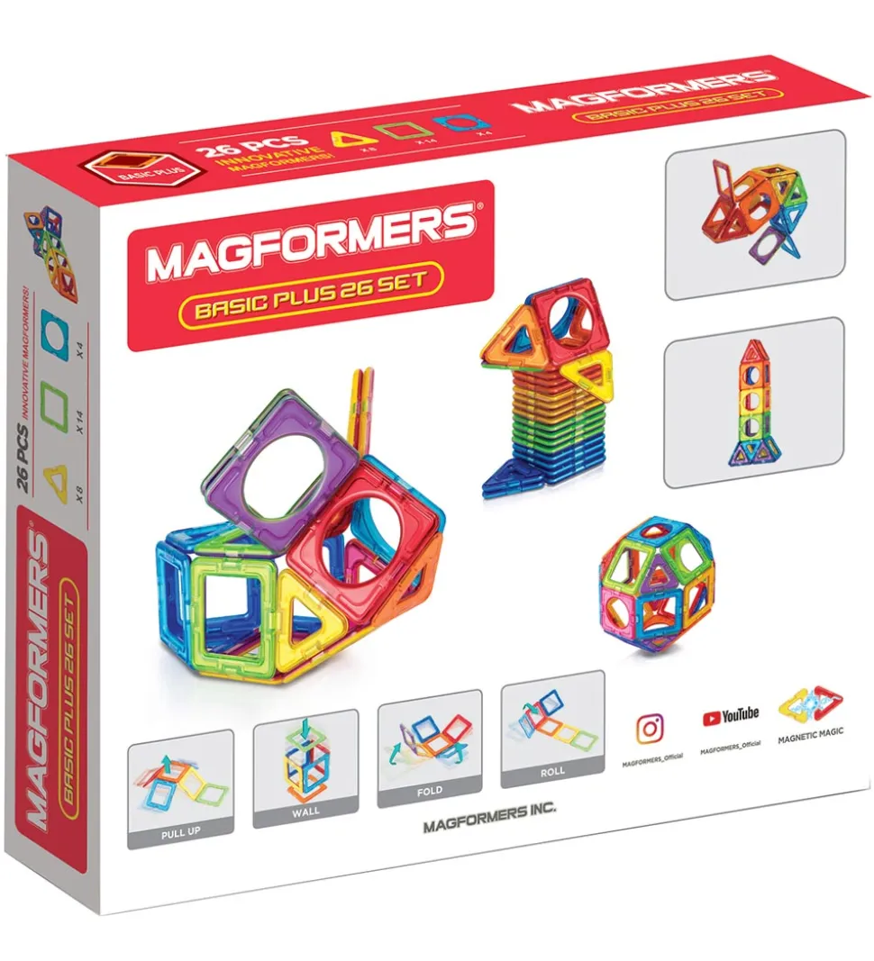 Magformers Magnetsæt - Basic Plus - 26 Dele