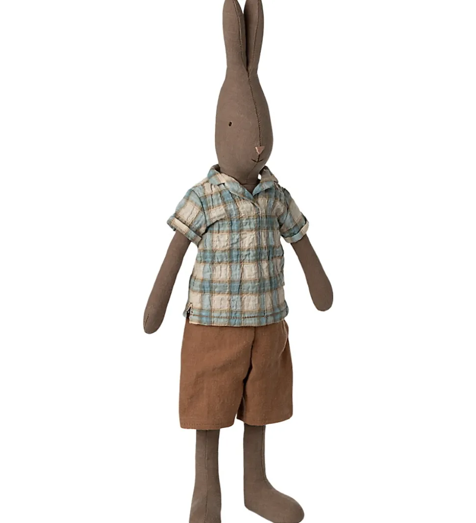 Maileg Hare - Str. 3 - 49 cm - Skjorte og Shorts Brun
