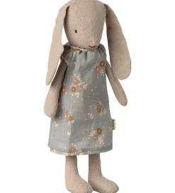 Maileg Kanin - Blå Kjole m. Blomster - Str. 1 - Klassisk