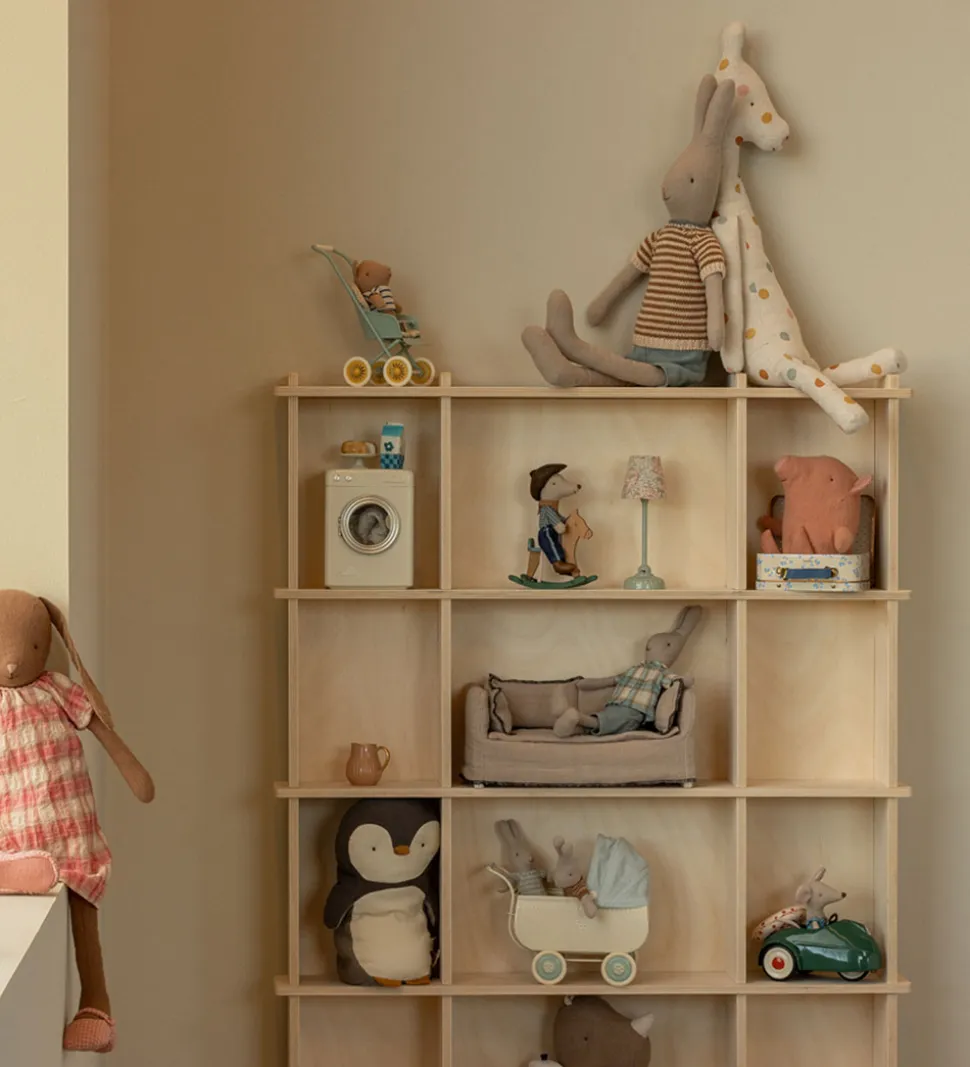 Maileg Kanin - Str. 3 - 40 cm - Brun m. Rosaternet Kjole