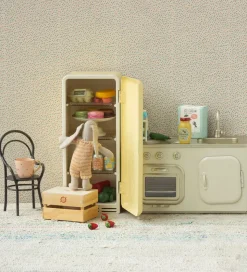 Maileg Miniature Køleskab - Kanin - Metal - Gul