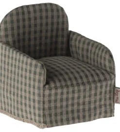 Maileg Miniature Lænestol - Mus - Grøn/Tern