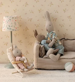 Maileg Miniature Skråstol - Mikro - Råhvid m. Blomster