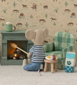 Maileg Miniature Stol - Foldbar - Mus - Grønternet