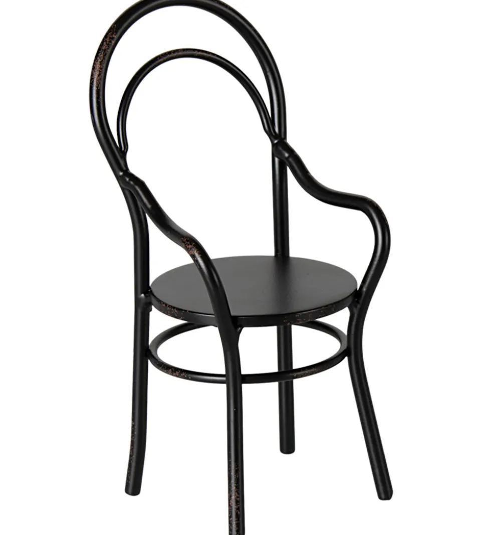 Maileg Miniature Stol m. Armlæn - Sort