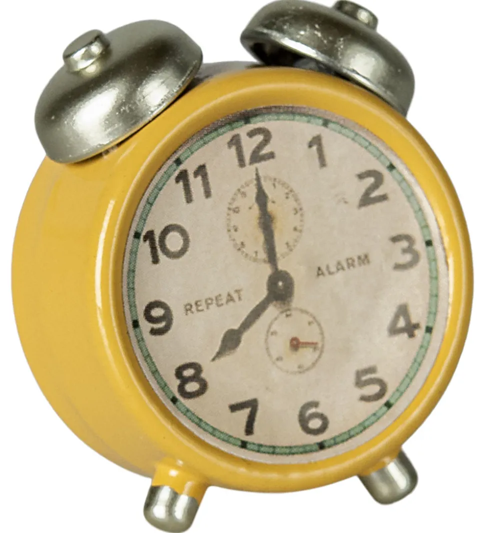 Maileg Miniature Vækkeur - Mus - Gul