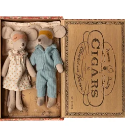 Maileg Mus - Mor og Far i Cigaræske