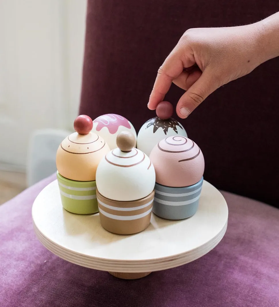 MaMaMeMo Legemad - Cupcakes På Kagefad - Træ
