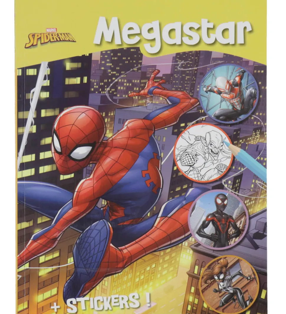 Megastar Malebog m. Klistermærker - 128 Sider - Marvel Spiderman