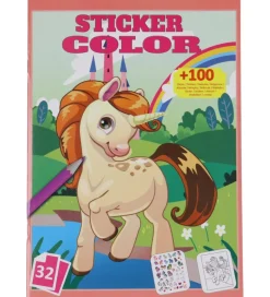 Megastar Malebog m. Klistermærker - 32 Sider - Enhjørning