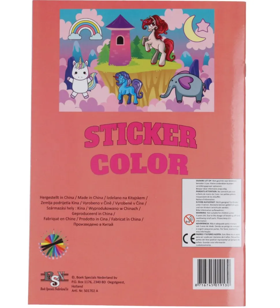 Megastar Malebog m. Klistermærker - 32 Sider - Enhjørning