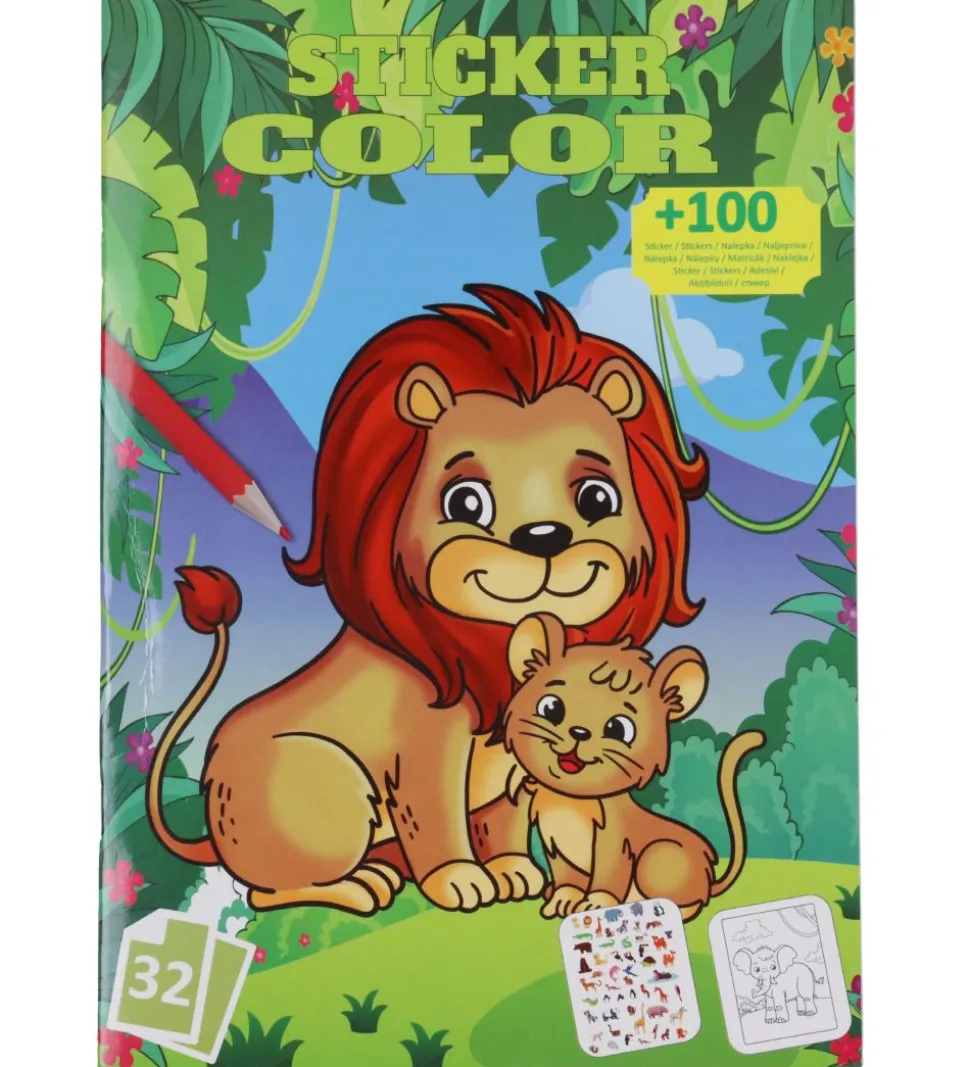 Megastar Malebog m. Klistermærker - 32 Sider - Dyr