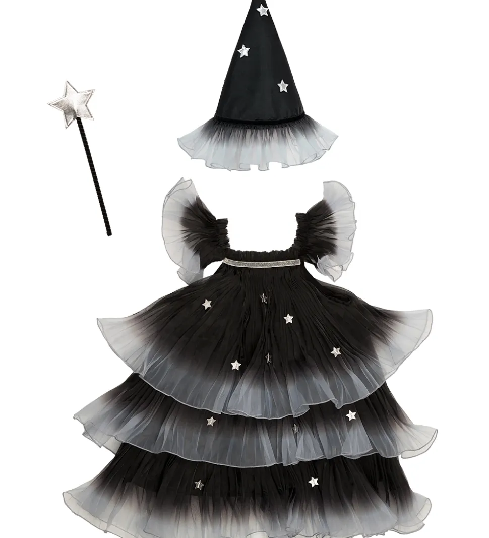 Meri Meri Udklædning - Star Witch - Sort/Grå