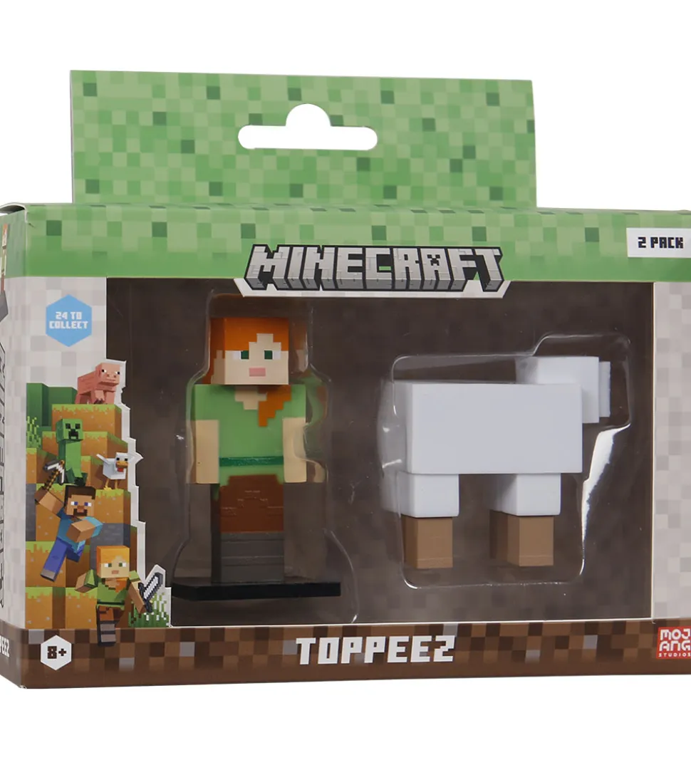 Minecraft Legetøjsfigurer - 3D - 2-pak - Alex/Sheep