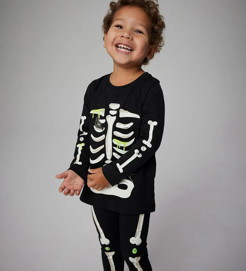 Name It Nattøj - 2-delt - Glow - NmnOwen - Sort/Lemonade