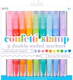 Ooly Dobbeltsidede Tuscher - 9 stk - Confetti Stamp