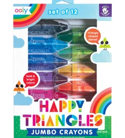 Ooly Farvekridt - 12 stk - Jumbo - Happy Triangles