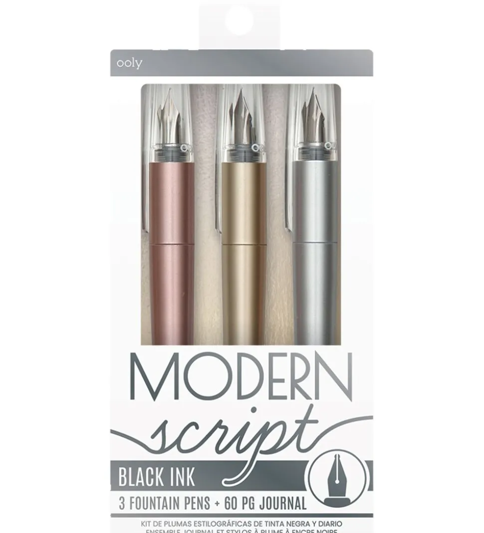 Ooly Fyldepen m. Notesbog - 3 Stk - Dual Tip Metallic Markers