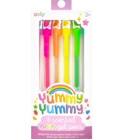 Ooly Kuglepenne m. Frugtduft - Neon - 6 stk - Yummy Yummy