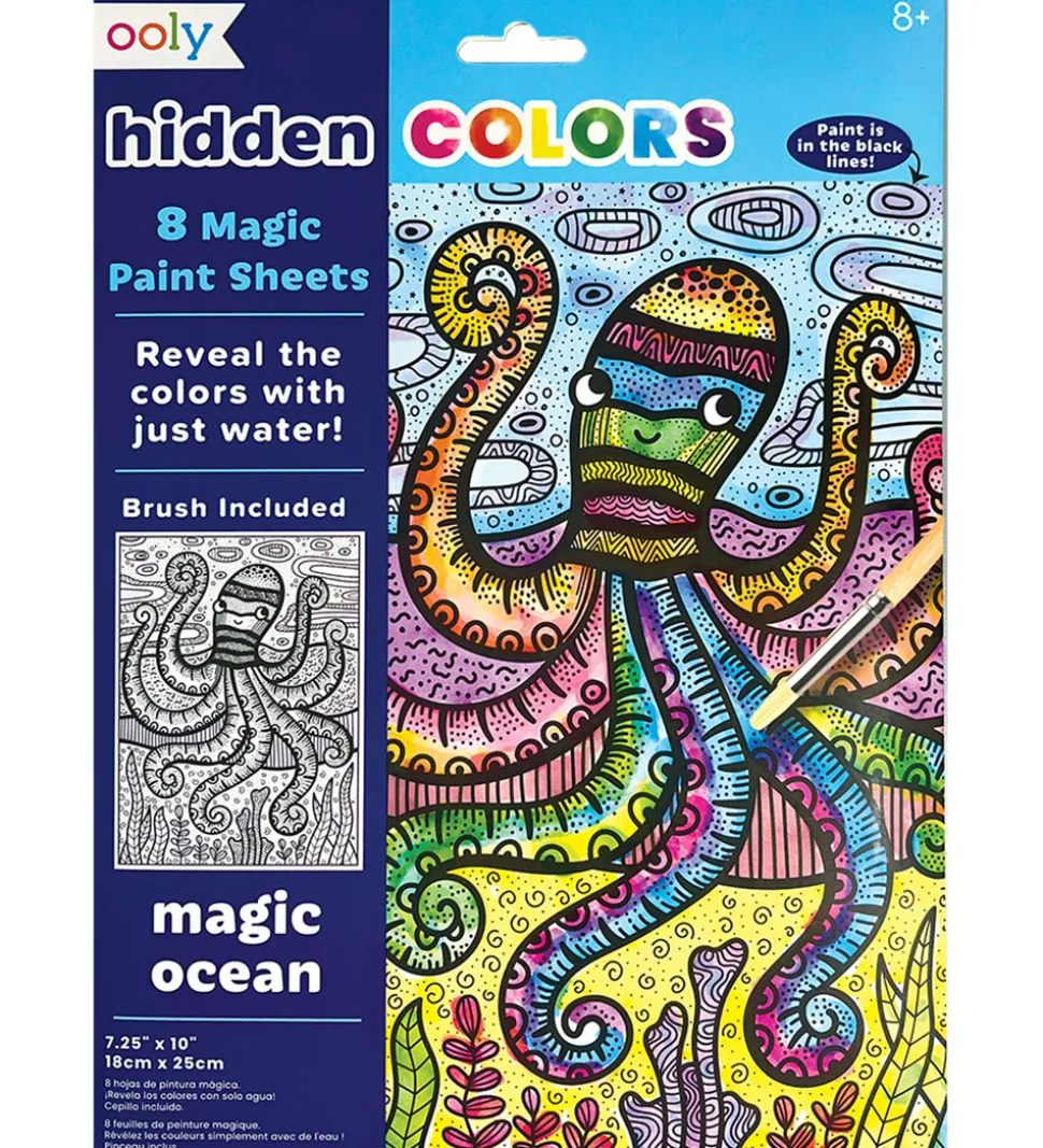 Ooly Magiske Maleark - Hidden Colors - 8 Stk. - Magic Ocean