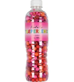 Pearl'n Fun Træperler m. Elastiksnor - 190 gram - Rød/Pink/Orang