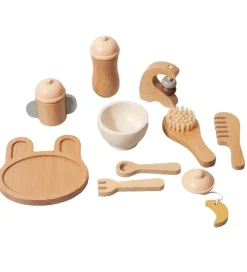 Petit Monkey Dukkespisesæt - 10 Dele - Træ