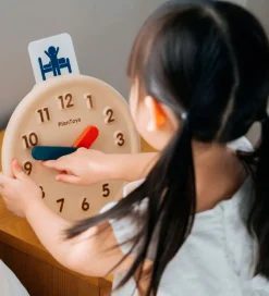 PlanToys Trælegetøj - Lær Klokken - Træ