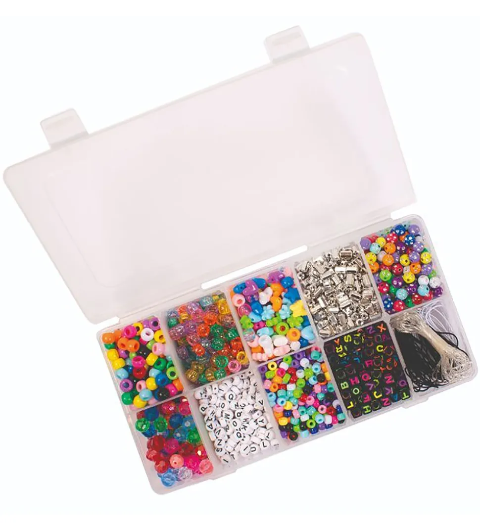 Playbox Perlesæt i opbevaringsboks - 1900 stk