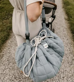 Play&Go Legetøjstæppe - Ø120 - Soft Organic - Dusty Blue