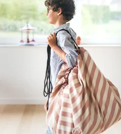 Play&Go Legetøjstæppe - Ø140 - Stripes New Pink