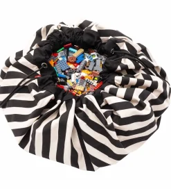 Play&Go Legetøjstæppe - Ø140 cm - Stripes Black