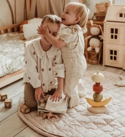 Play&Go Legetøjstæppe - Ø120 cm - Soft Organic - Stripes Brown