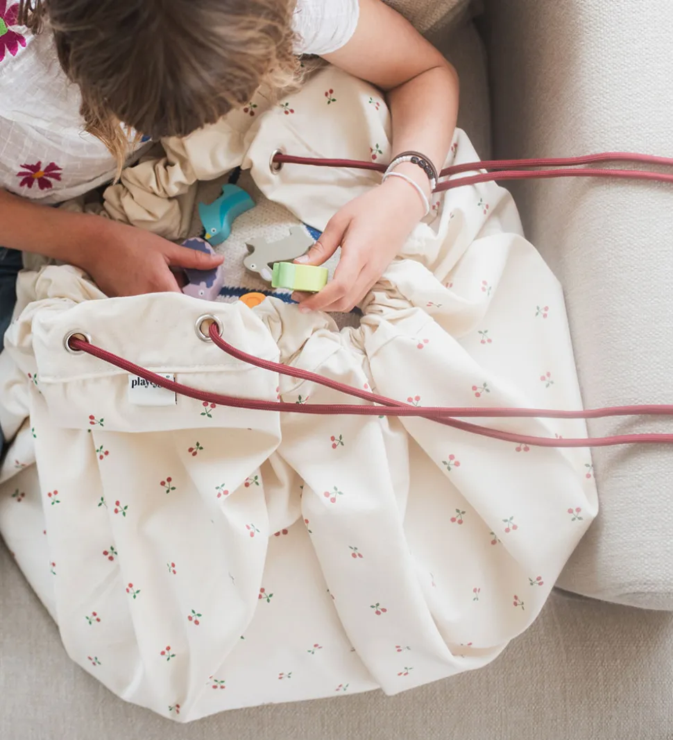 Play&Go Legetøjstæppe - Ø140 cm - Cherry Cherry