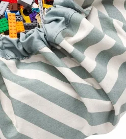 Play&Go Legetøjstæppe - Ø140 cm - Stripes Green