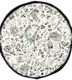 Play&Go x OMY Legetøjstæppe m. Stoftuscher - Ø140 cm - Paris
