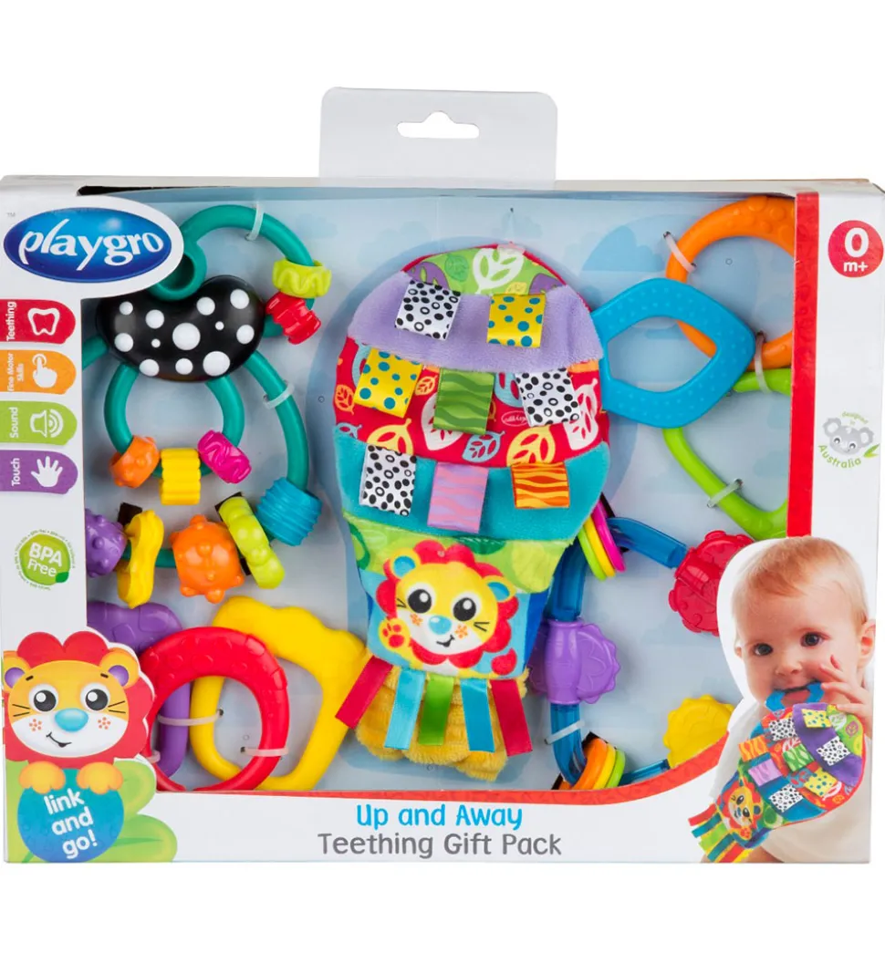 Playgro Gavesæt - Bidelegetøj - Up and Away - 4 Dele