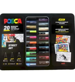 Posca Tuscher m. Metalkasse - 20 stk - Street Art