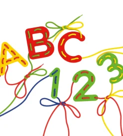 Quercetti Læringssæt - Lacing ABC+123 - Play Montessori - 2802